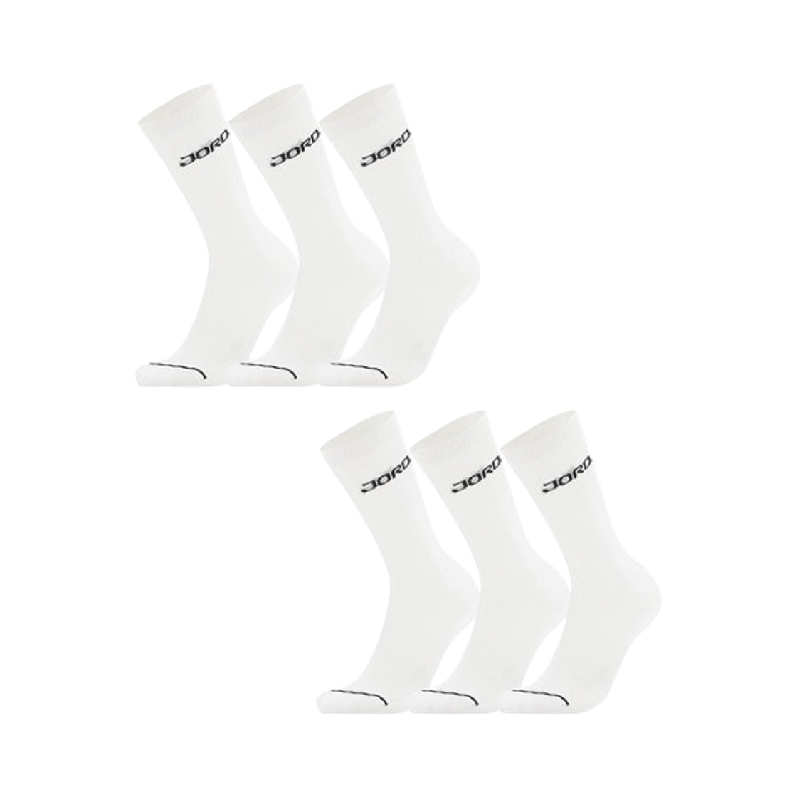 IR6323-100 Jordan Everyday Crew Socks White Black (6 Pack/Korean Ver.)