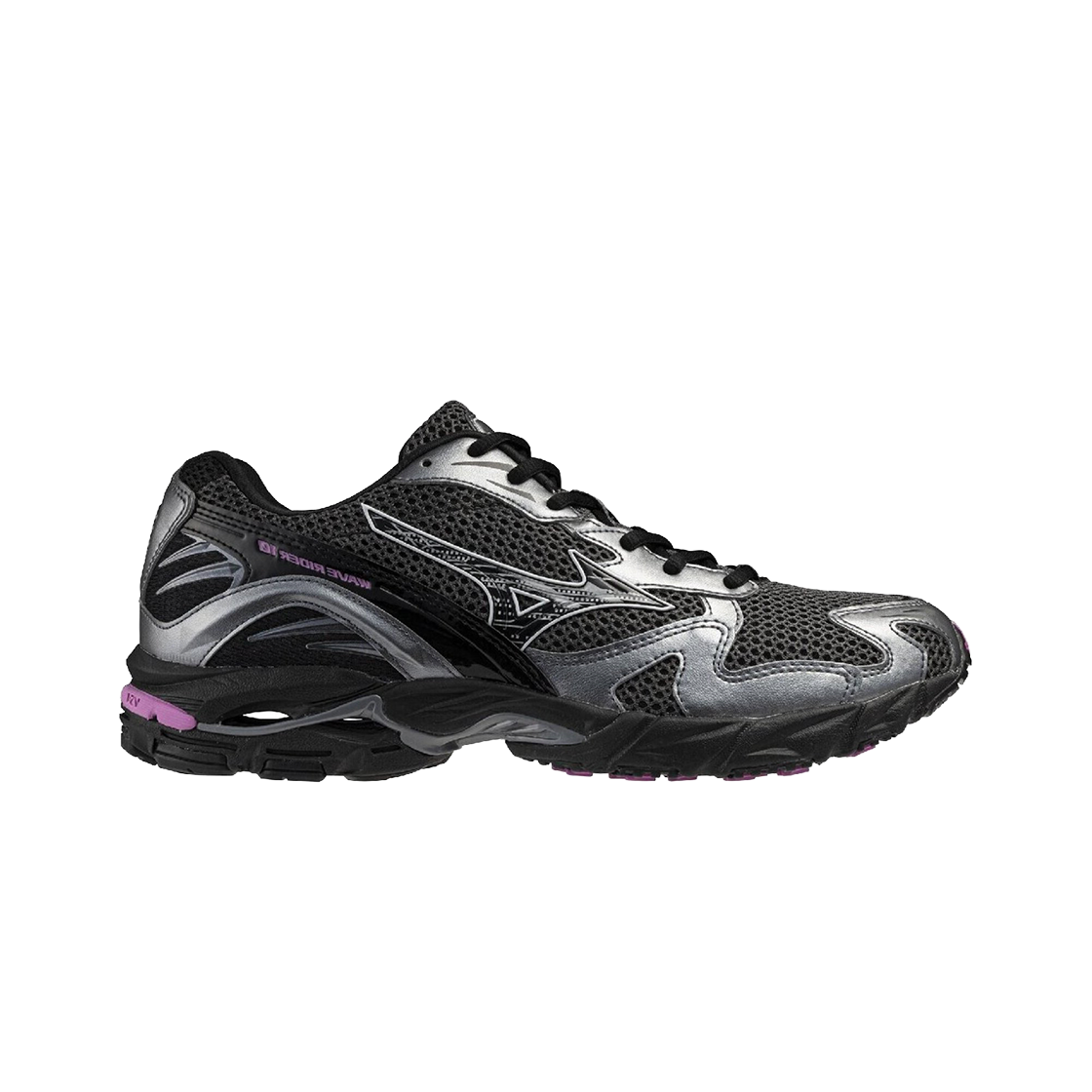 미즈노 웨이브 라이더 10 블랙 샌드 블랙 스프링 크로커스(Mizuno Wave Rider 10 Black Sand Black Spring Crocus)