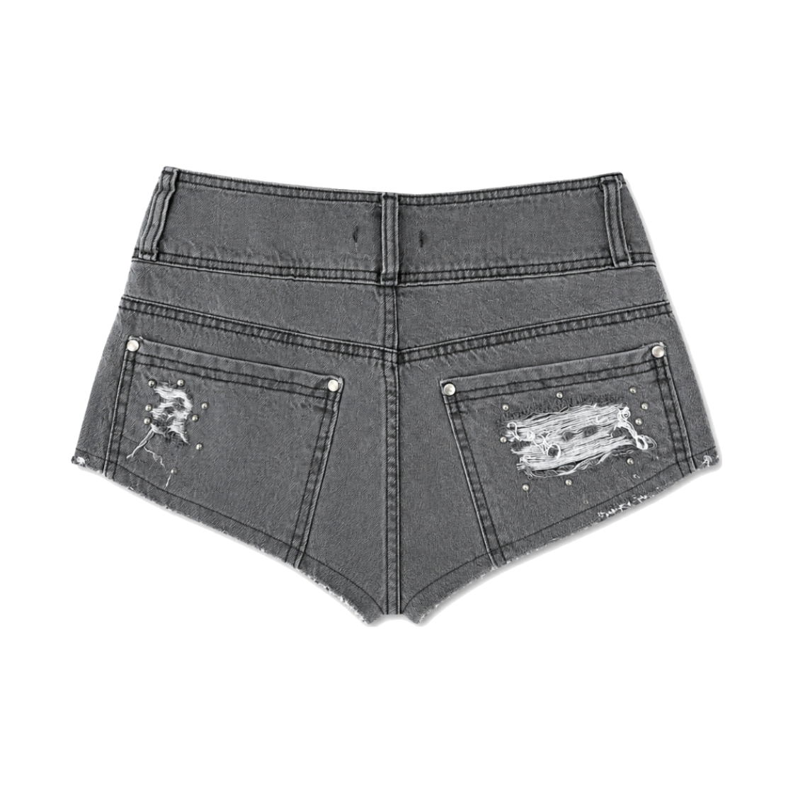 이유씨티 데미지 스터드 마이크로 데님 쇼츠(EUCT Damage Stud Micro Denim Shorts) - 2