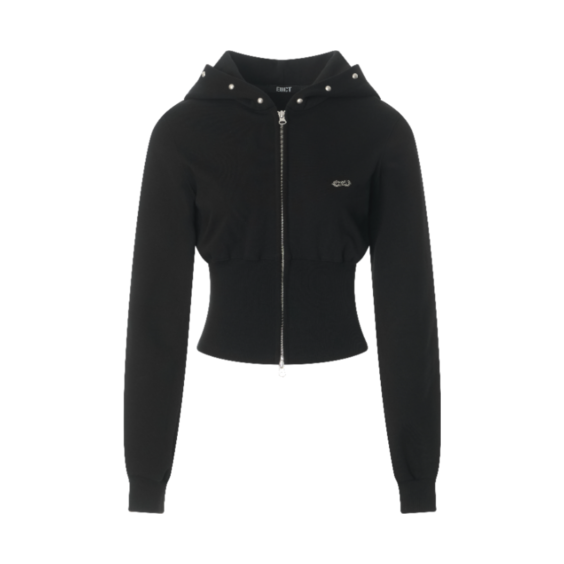 이유씨티 스터드 심볼 크롭 후드집업 - 블랙(EUCT Stud Symbol Crop Hood Zip Up - Black)