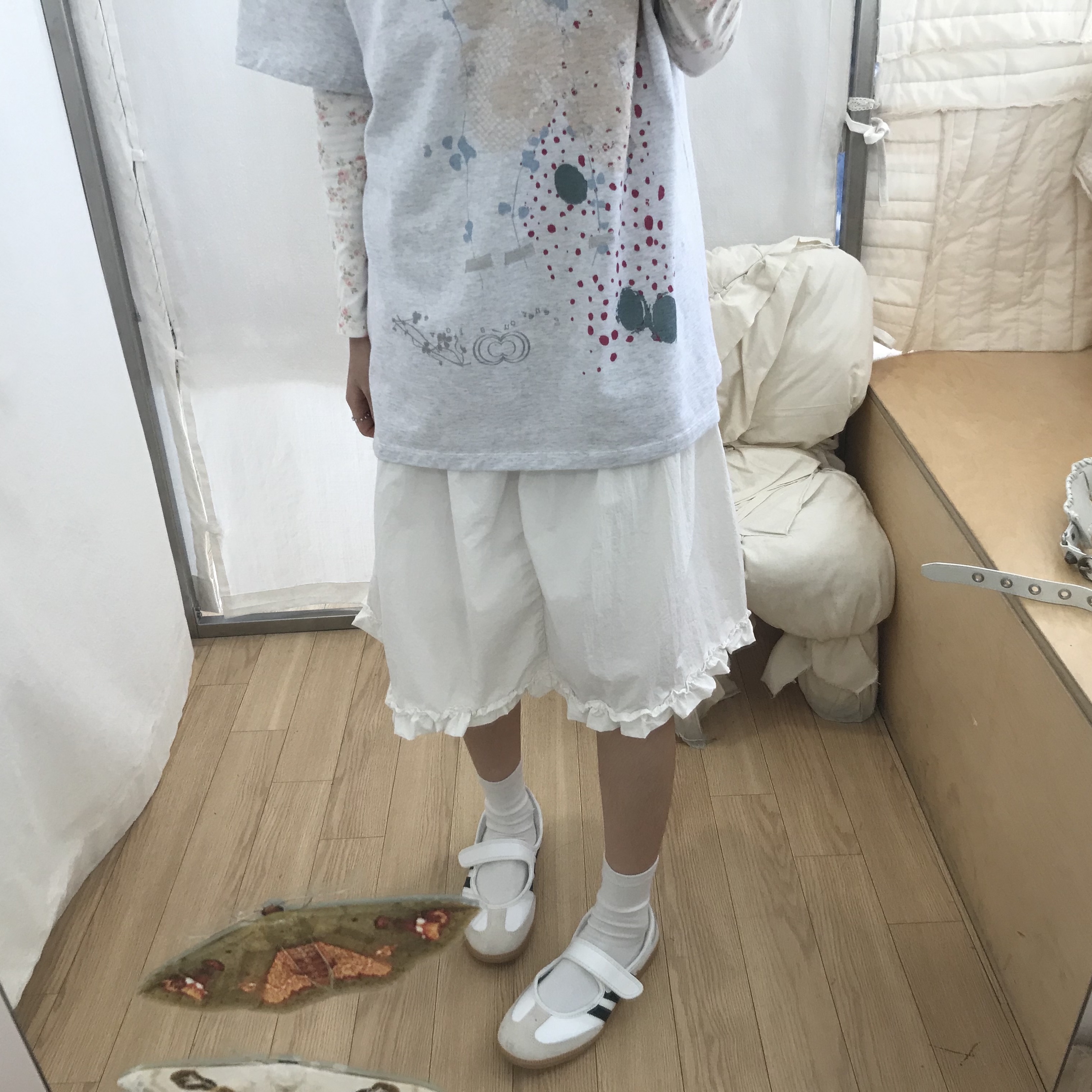 (W) Adidas Samba Jane Cloud White Alumina 착용 스타일 - 2