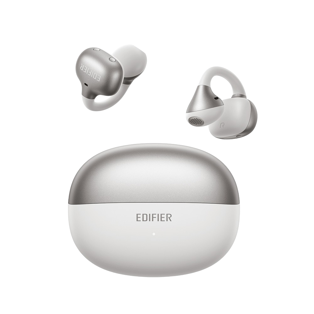에디파이어 Comfo Bass 오픈 이어 블루투스 오픈형이어폰 실버(Edifier Comfo Bass Open-Ear Bluetooth Earbuds - Silver)