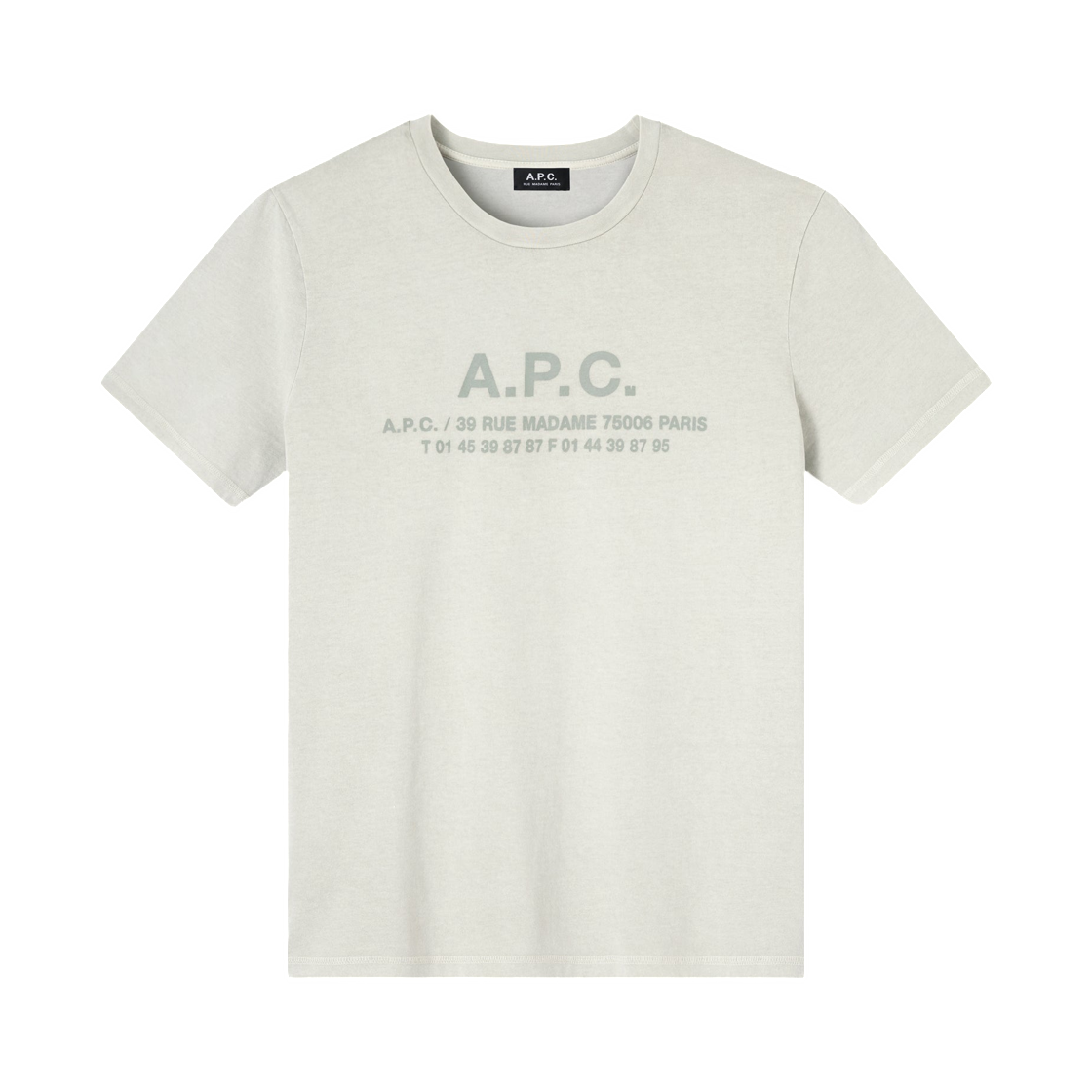 COHBS-H26570-KAB A.P.C. Adresse T-Shirt Vert Pale