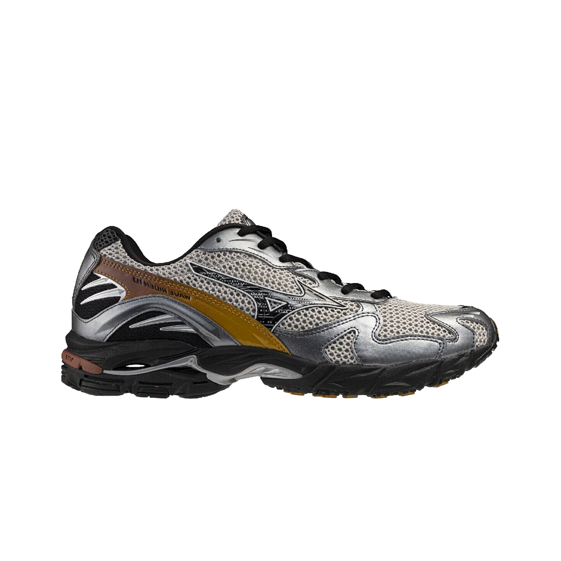 미즈노 웨이브 라이더 10 하버 미스트 블랙 하베스트 골드(Mizuno Wave Rider 10 Harbor Mist Black Harvest Gold)