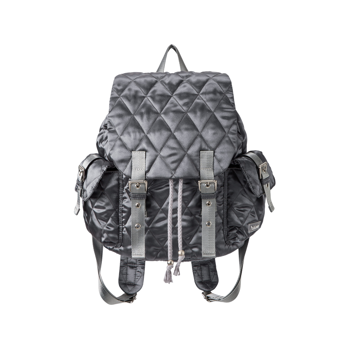 파히섬 글로시 퀼티드 백팩 차콜(Pahisum Glossy Quilted Backpack Charcoal)
