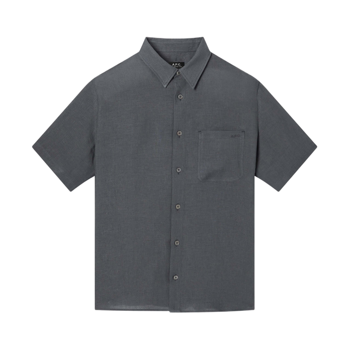 LIAEK-H12551-LAD A.P.C. Bellini Short Sleeve Shirt Anthracite