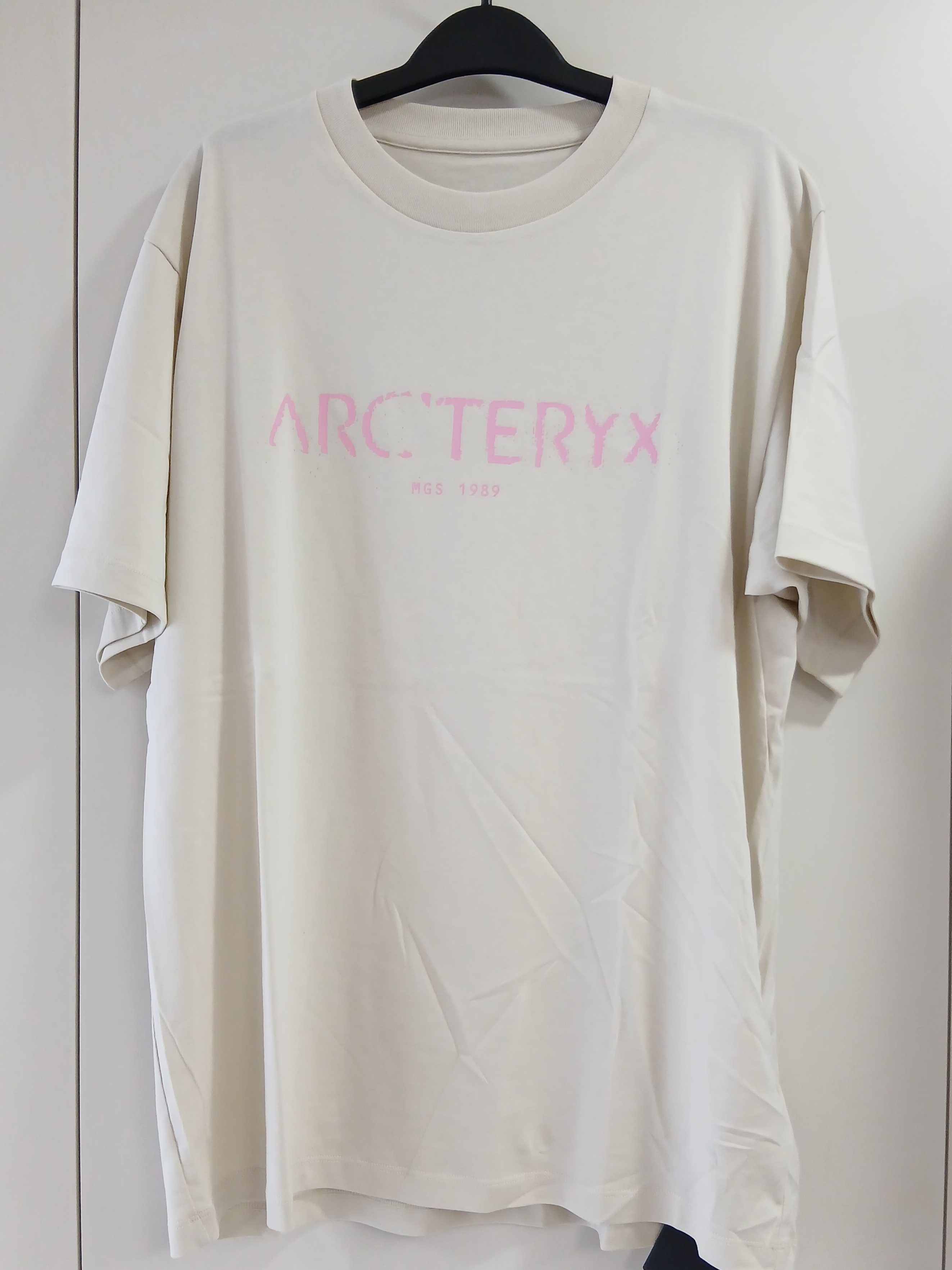 Arc'teryx Kragg SL Cotton Sky Pilot SS T-Shirt Sea Salt Pineberry 착용 스타일 - 2