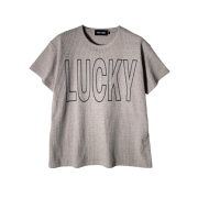 I FEEL LUCKY Lucky Waffle T-Shirt Beige Gray