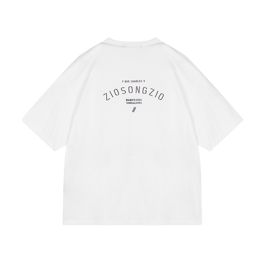 지오송지오  시그니처 슬로건 티셔츠 화이트 ZI5TS503WH(ZIOSONGZIO Signature Slogan T Shirt White) - 2