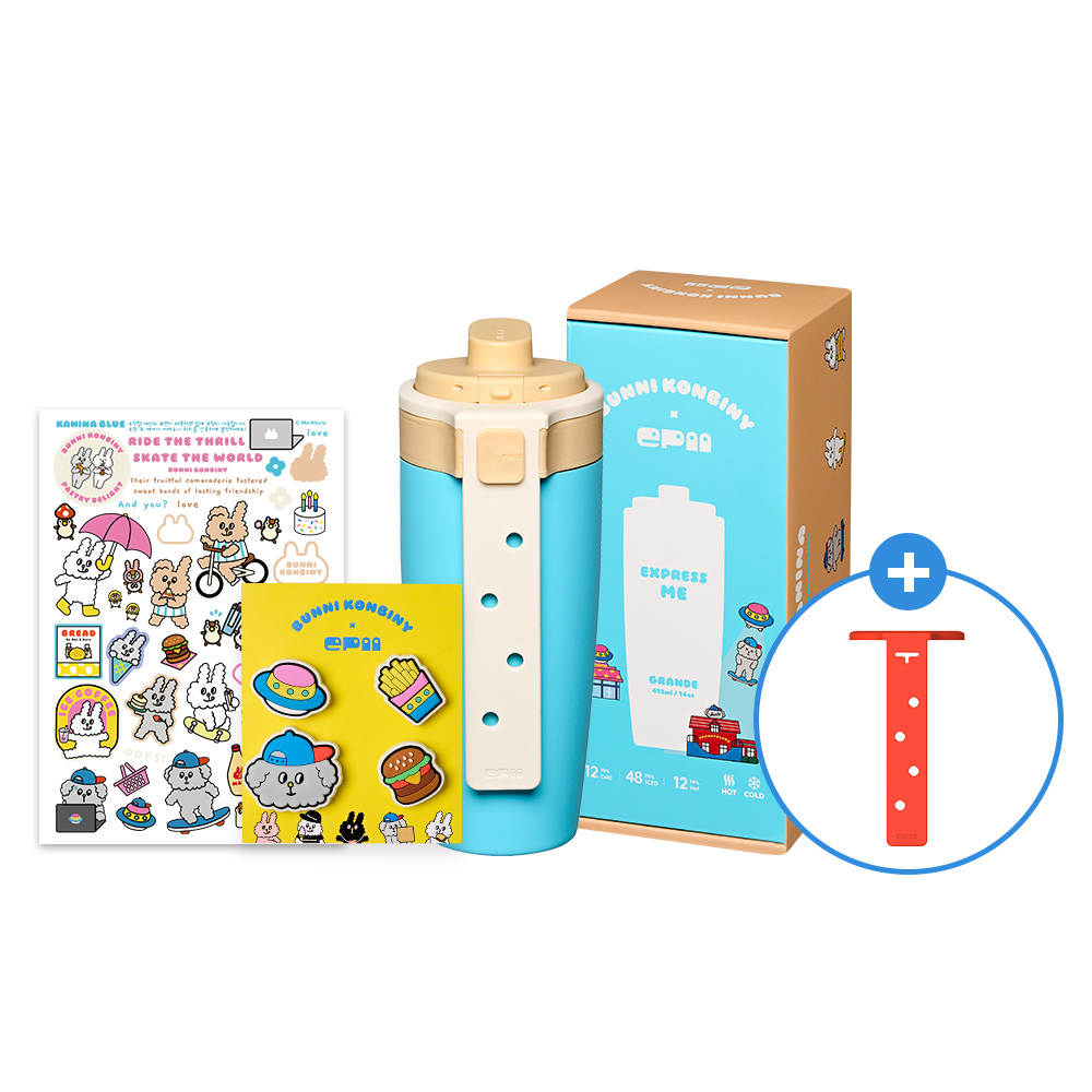 스케이터 에피 텀블러 2.0 그란데 버니콘비니 콜라보 카니나 세트 블루 473ml(Skater EPII TUMBLER 2.0 Grande Bunni Konbiny Collaboraion Kanina SET Blue 473ml) - 2