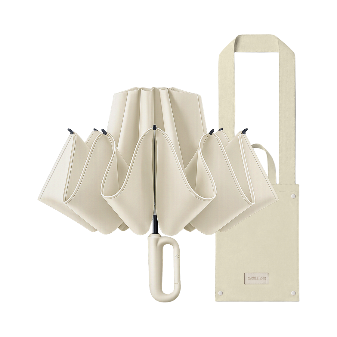 누아트스튜디오 OYW UV차단 3단 자동 거꾸로 우산 베이지(NUART STUDIO OYW UV Protection 3-Fold Auto Reverse Umbrella Beige)