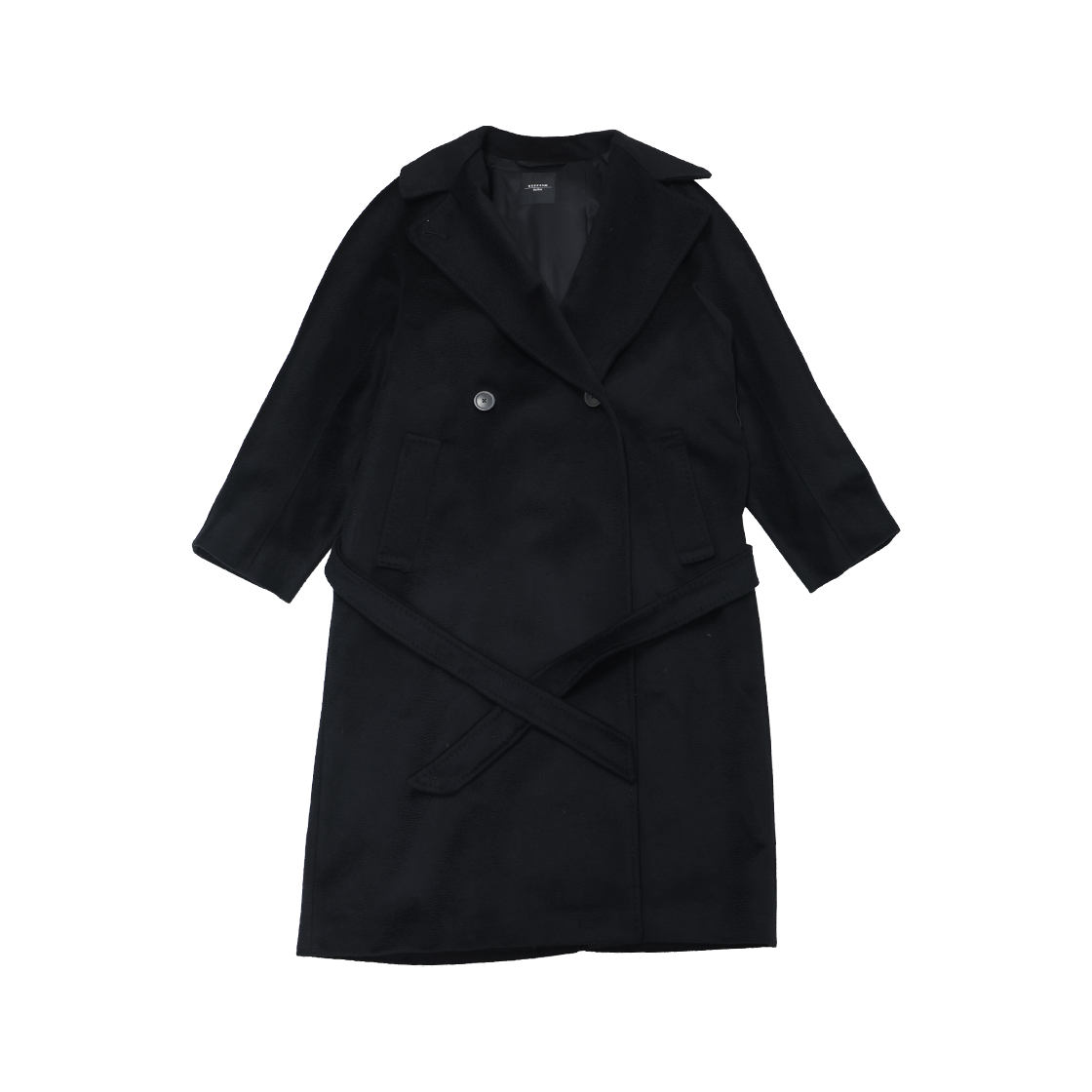 막스마라 501601236 사르타 더블 브레스트 울 코트 블랙 36(Max Mara Sartorial Double Breasted Wool Coat in Black)