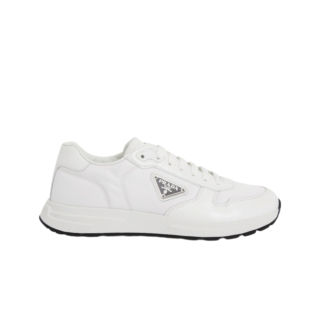 2EE443-3LF5-F0964 Prada Prax 01 Re-Nylon and Brushed Leather Sneakers Black White