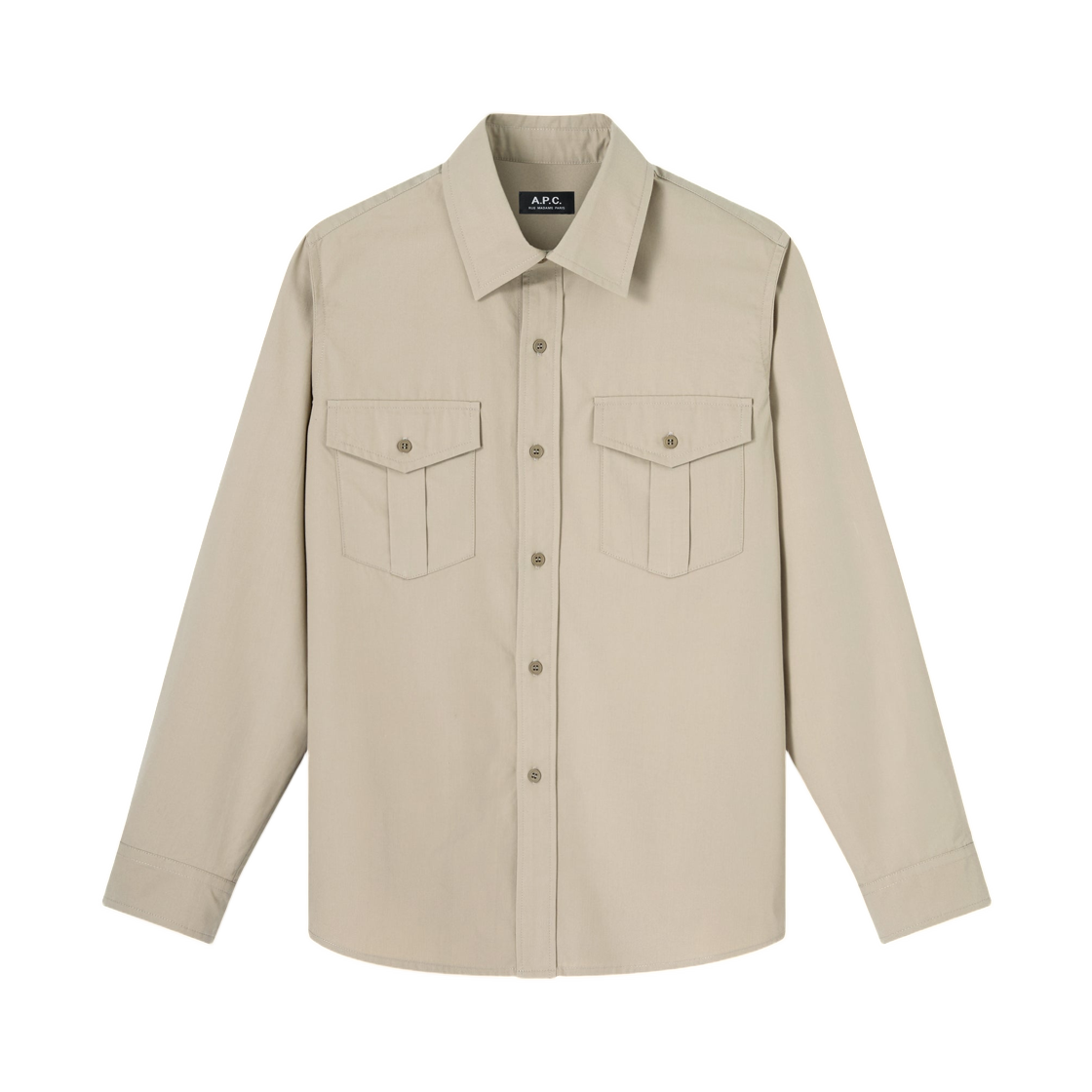 COHNE-M12006-KAV A.P.C. Warren Shirt Vert Sauge