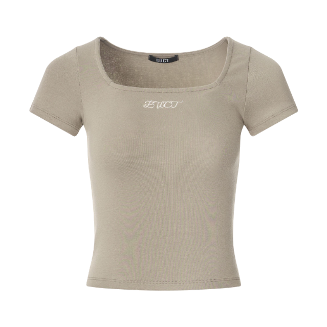 이유씨티 스퀘어넥 피티드 크롭 탑 - 베이지(EUCT Square Neck Fitted Crop Top - Beige)