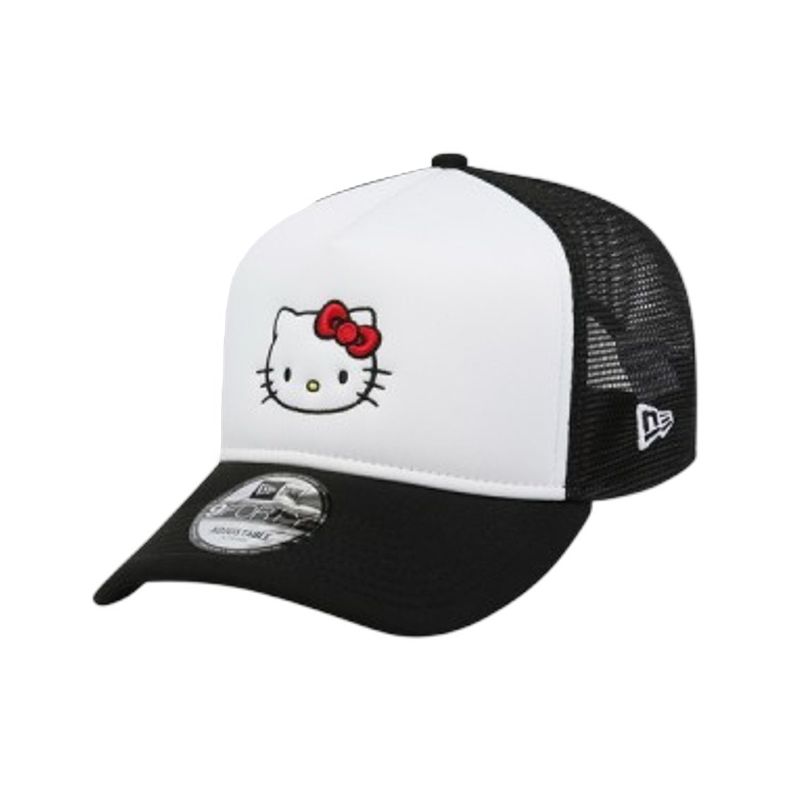 뉴에라 x 산리오 헬로 키티 A프레임 트러커 볼캡 블랙(New Era x Sanrio Hello Kitty A-Frame Trucker Cap Black)