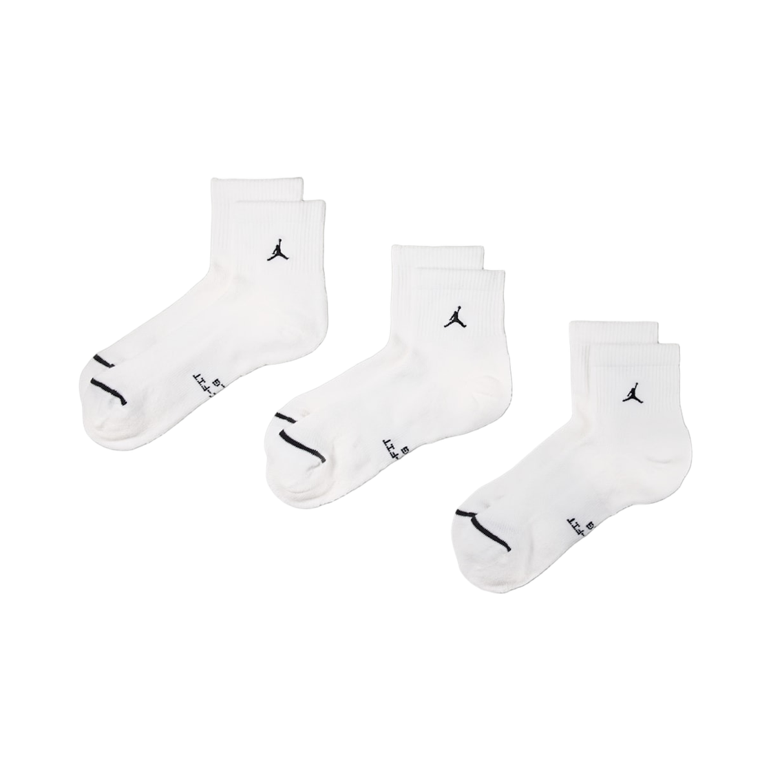 IR6320-100 Jordan Everyday Elevated Ankle Socks White Black (3 Pack/Korean Ver.)