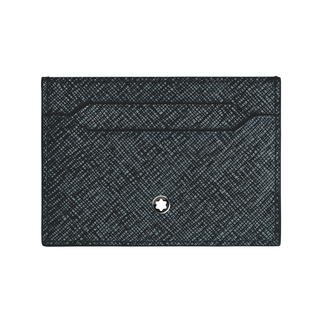 221130 Montblanc Sartorial Leather 5cc Card Holder Tweed Blue