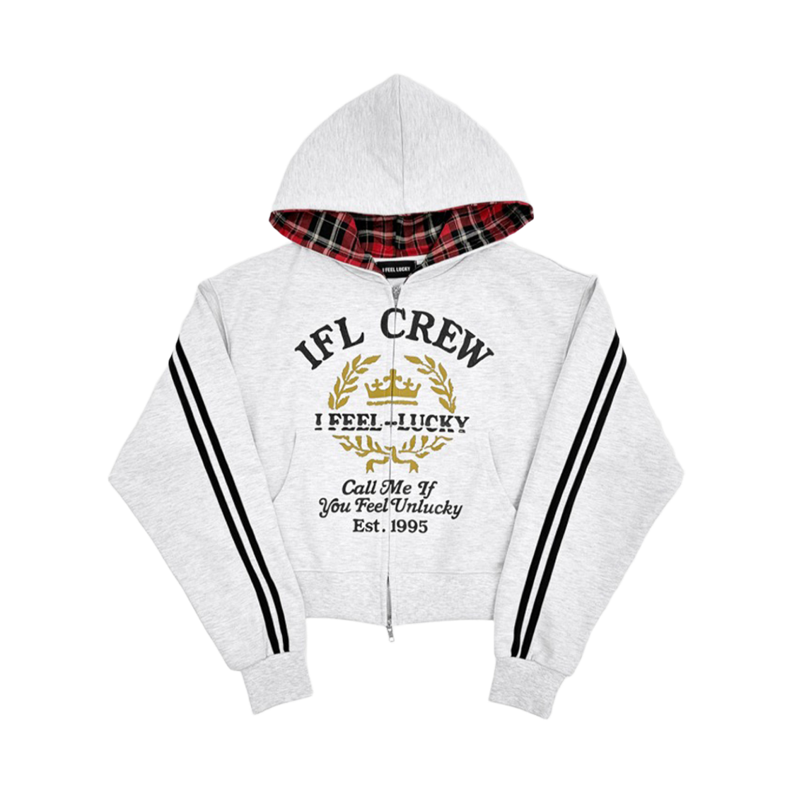 아이필럭키 IFL 크루 스웨트 후드 집업 그레이(I FEEL LUCKY Ifl Crew Sweat Hood Zip Up Gray)