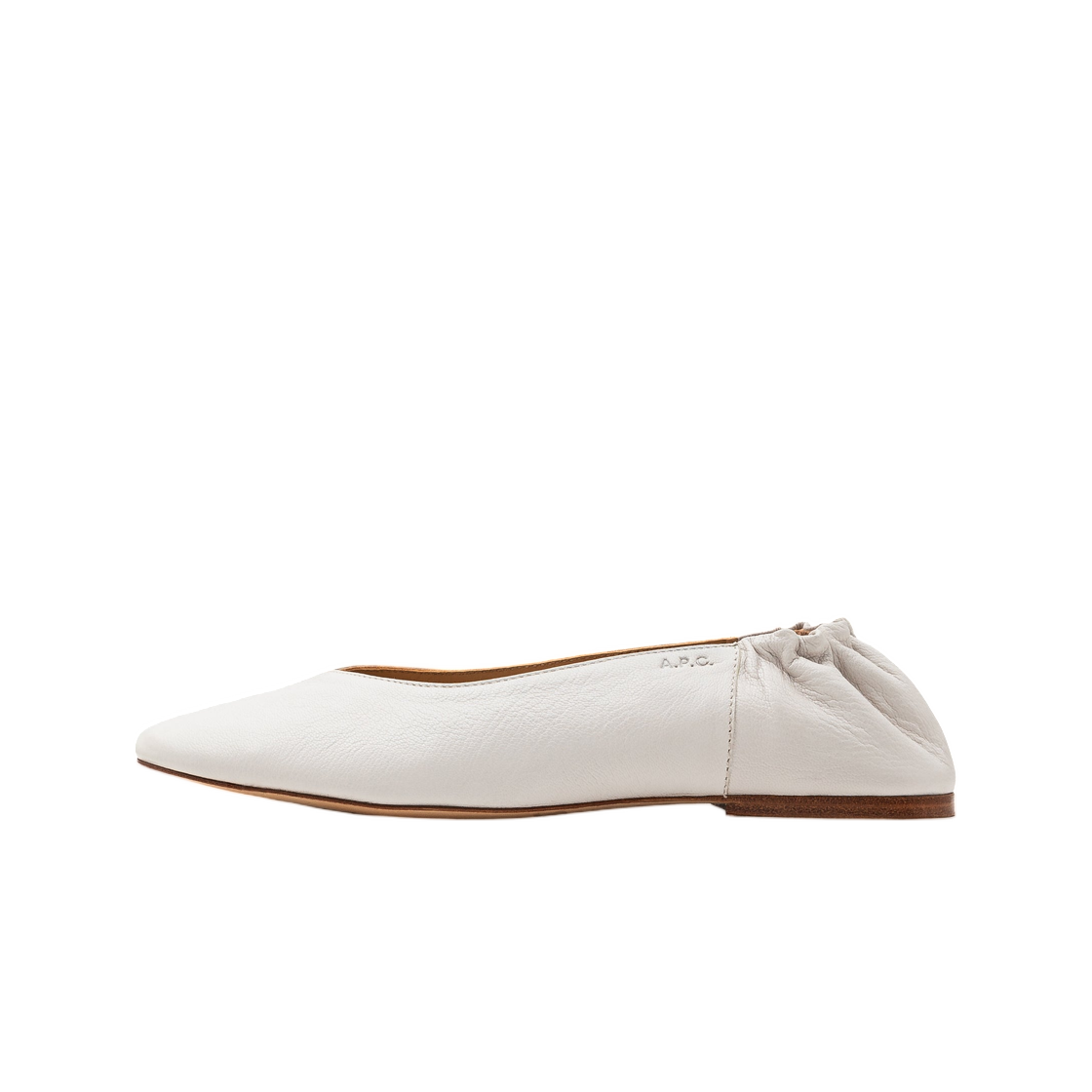 (W) 아페쎄 스무스 레더 발레 플랫 블랑((W) A.P.C. Smooth Leather Ballet Flats Blanc)