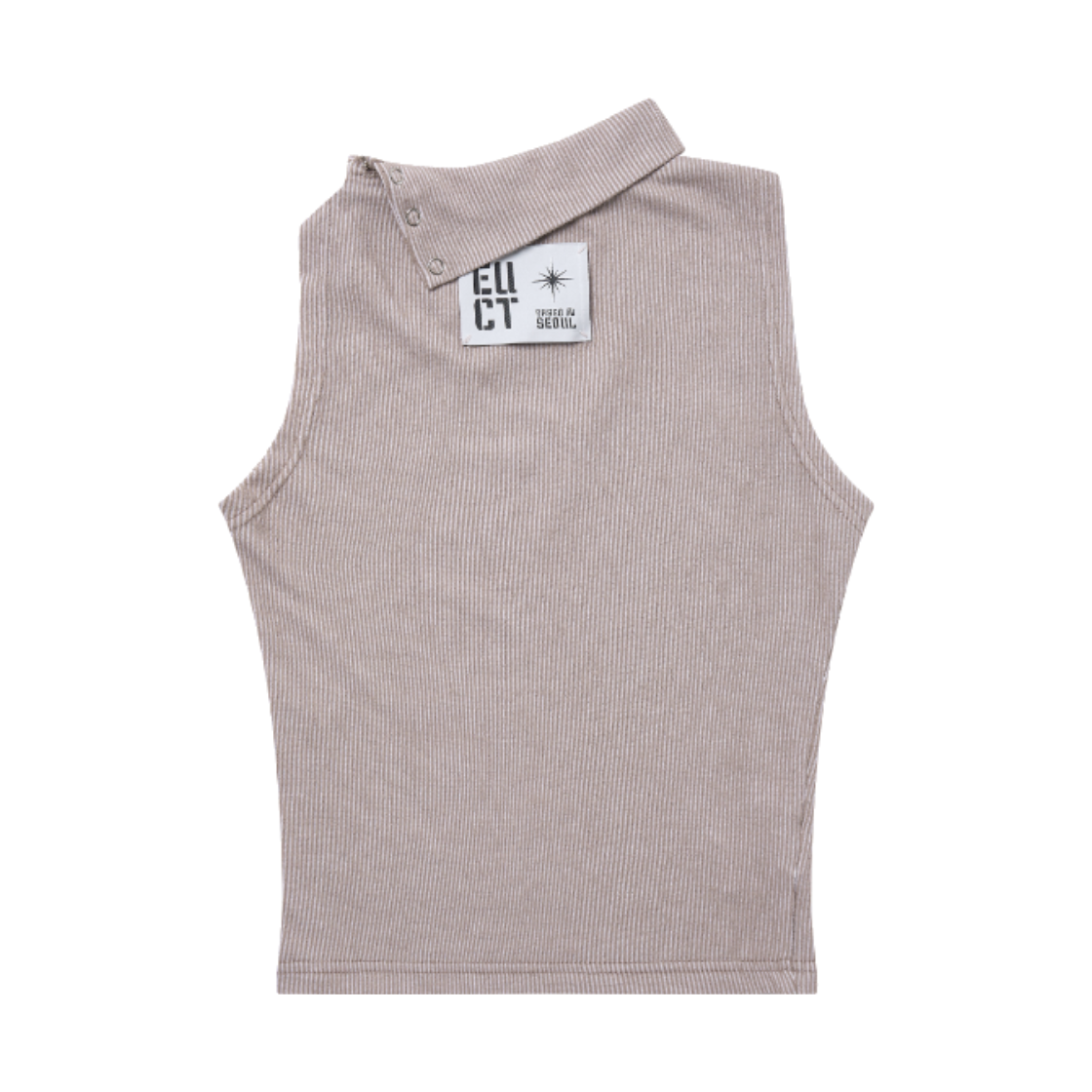 이유씨티 모크넥 스냅 슬리브리스 - 베이지(EUCT Mock Neck Snap Sleeveless - Beige) - 2