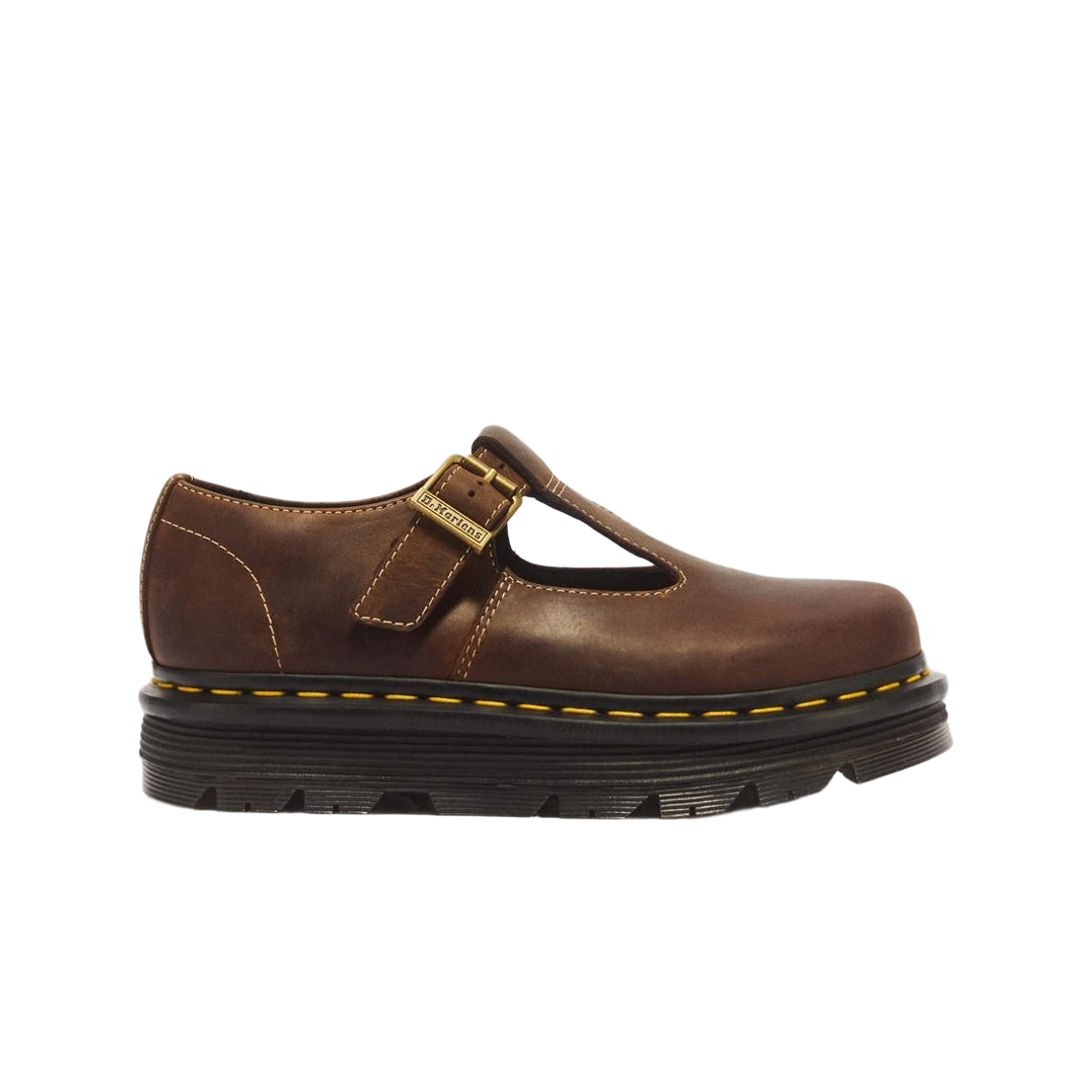 44040200 (W) Dr. Martens Zebzag Crazy Horse Leather Mary Jane Dark Brown