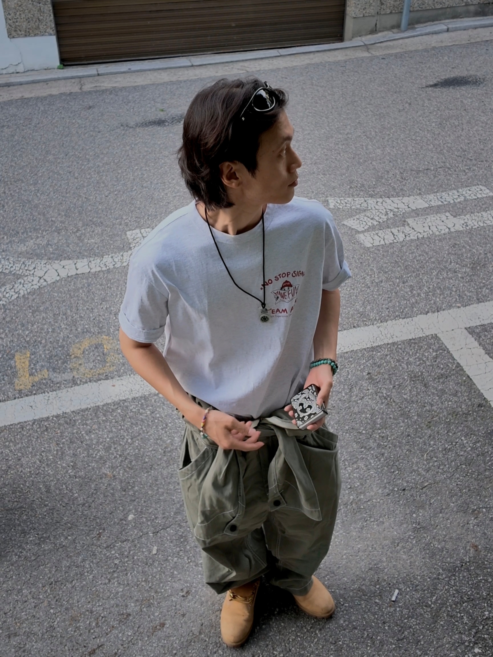 Supreme x The North Face Compass Necklace Clear - 18FW 착용 스타일 - 2