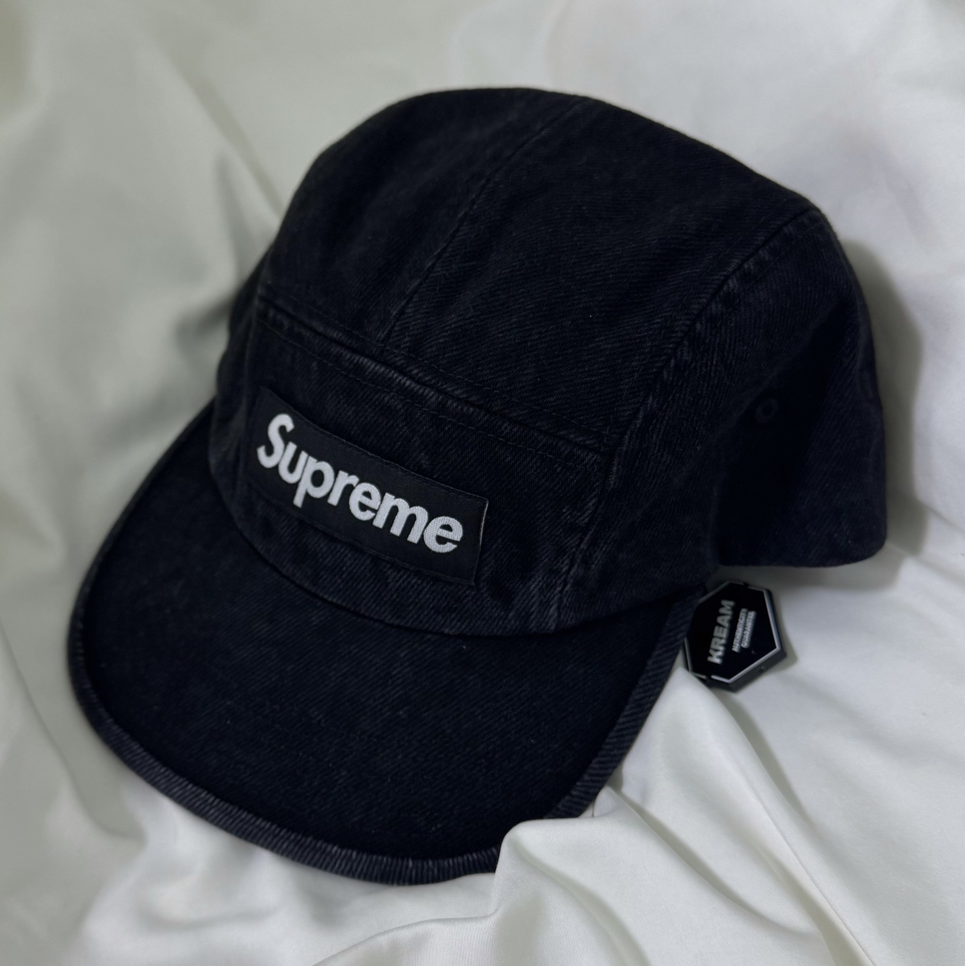 Supreme Denim Camp Cap Black - 24FW 착용 스타일