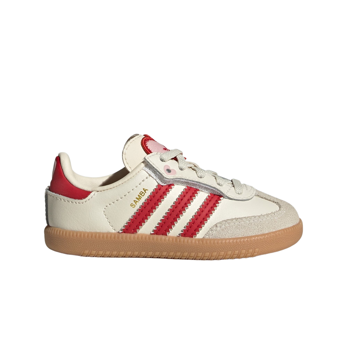 KI6682 (Infant) Adidas Samba OG Comfort Closure Elastic Lace Cream White Better Scarlet