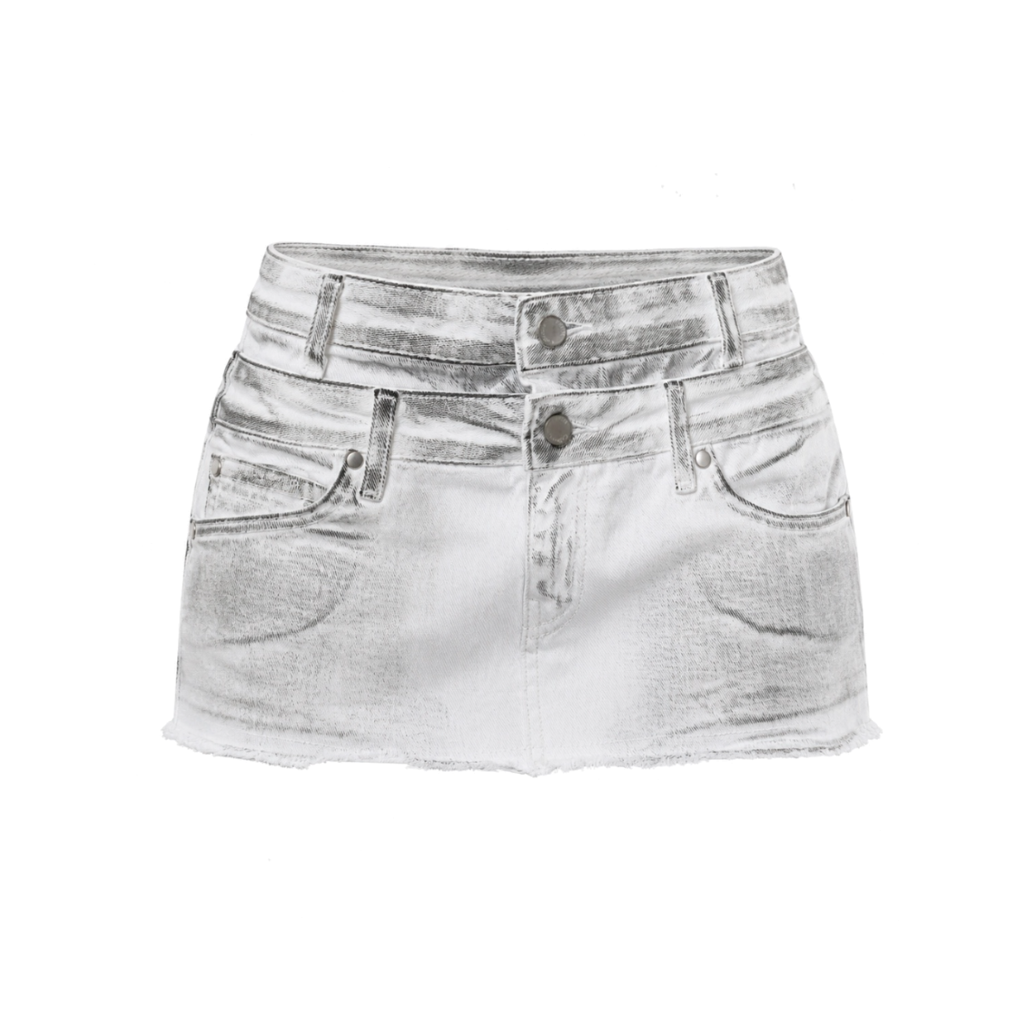 이유씨티 더블 웨이스트 더티 워싱 미니 스커트(EUCT Double Waist Dirty Mini Skirt)