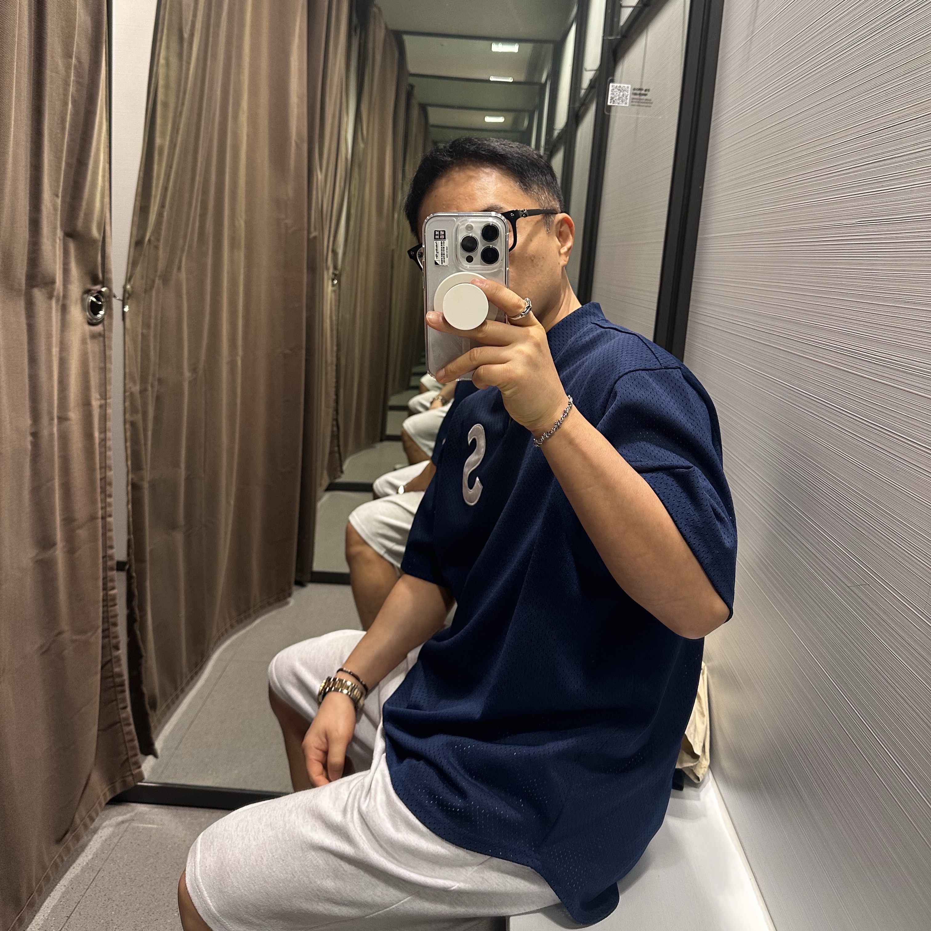 Supreme S Logo Baseball Henley Navy - 24FW 착용 스타일