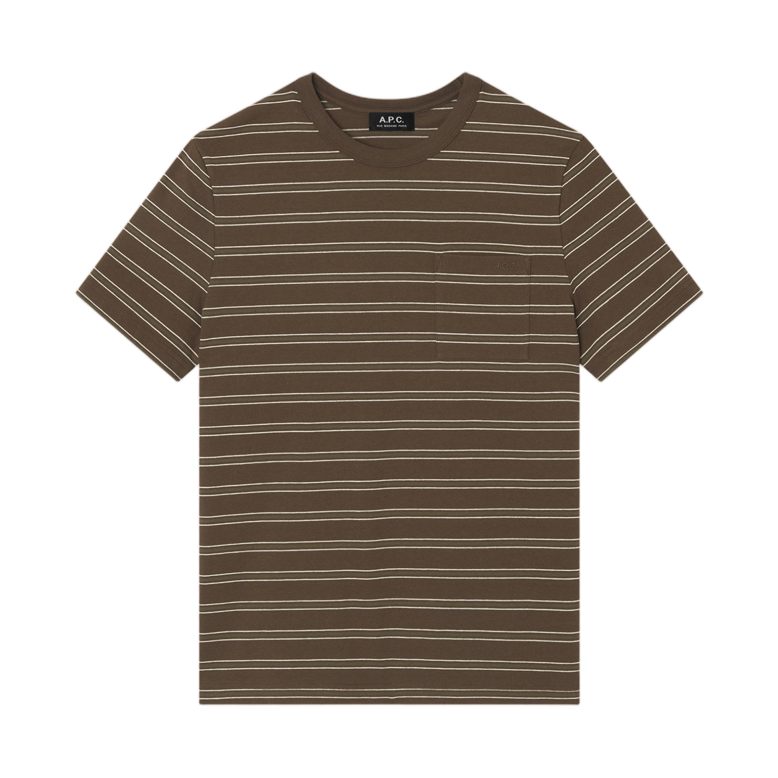 COHLV-H26534-CAA A.P.C. Striped T-Shirt Marron