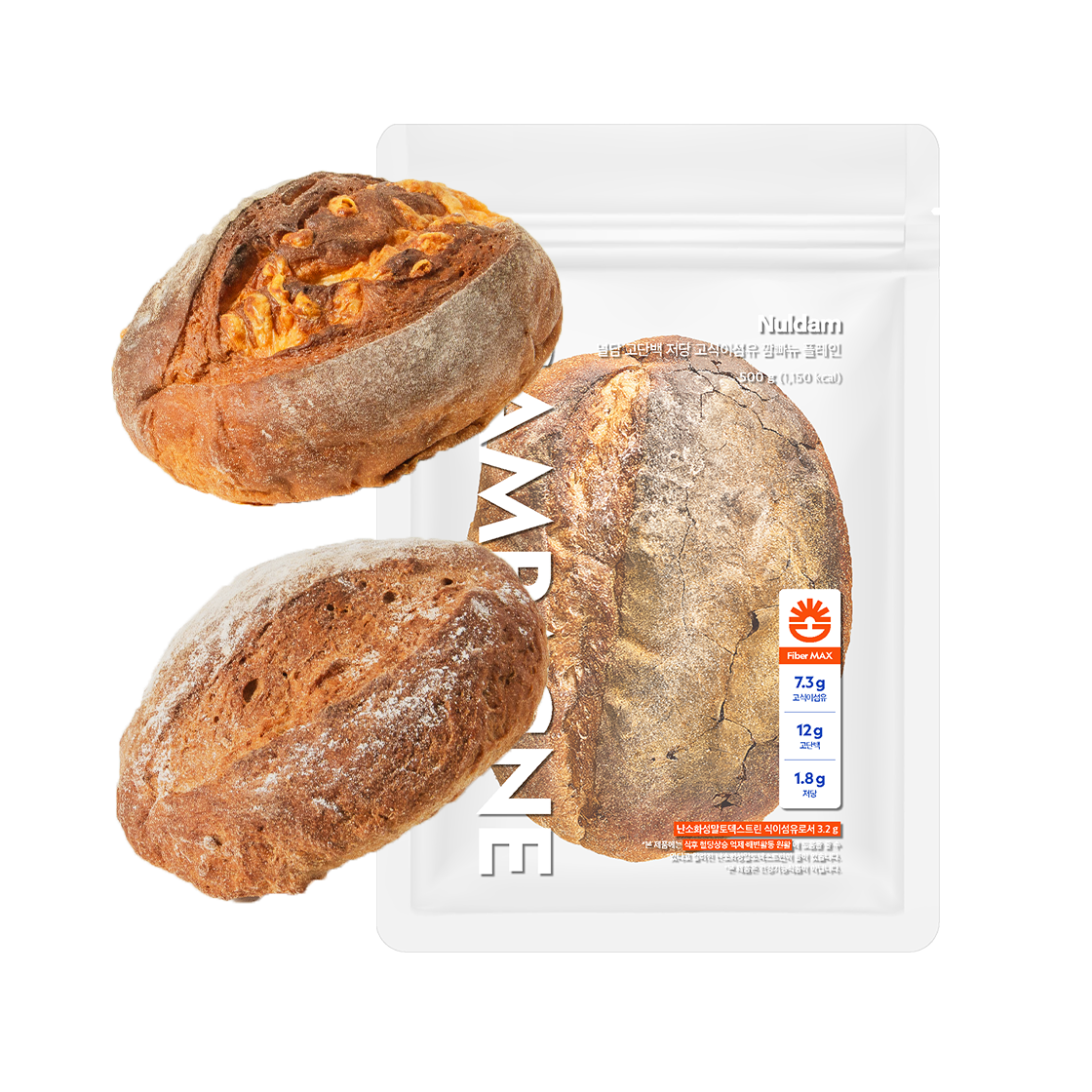 널담 고단백 저당 고식이섬유 깜빠뉴 플레인+치즈 총 2개(500g)(Nuldam High Protein, Low Sugar, High Fiber Plain/Cheese Campagne, 2 Loaf (500g))