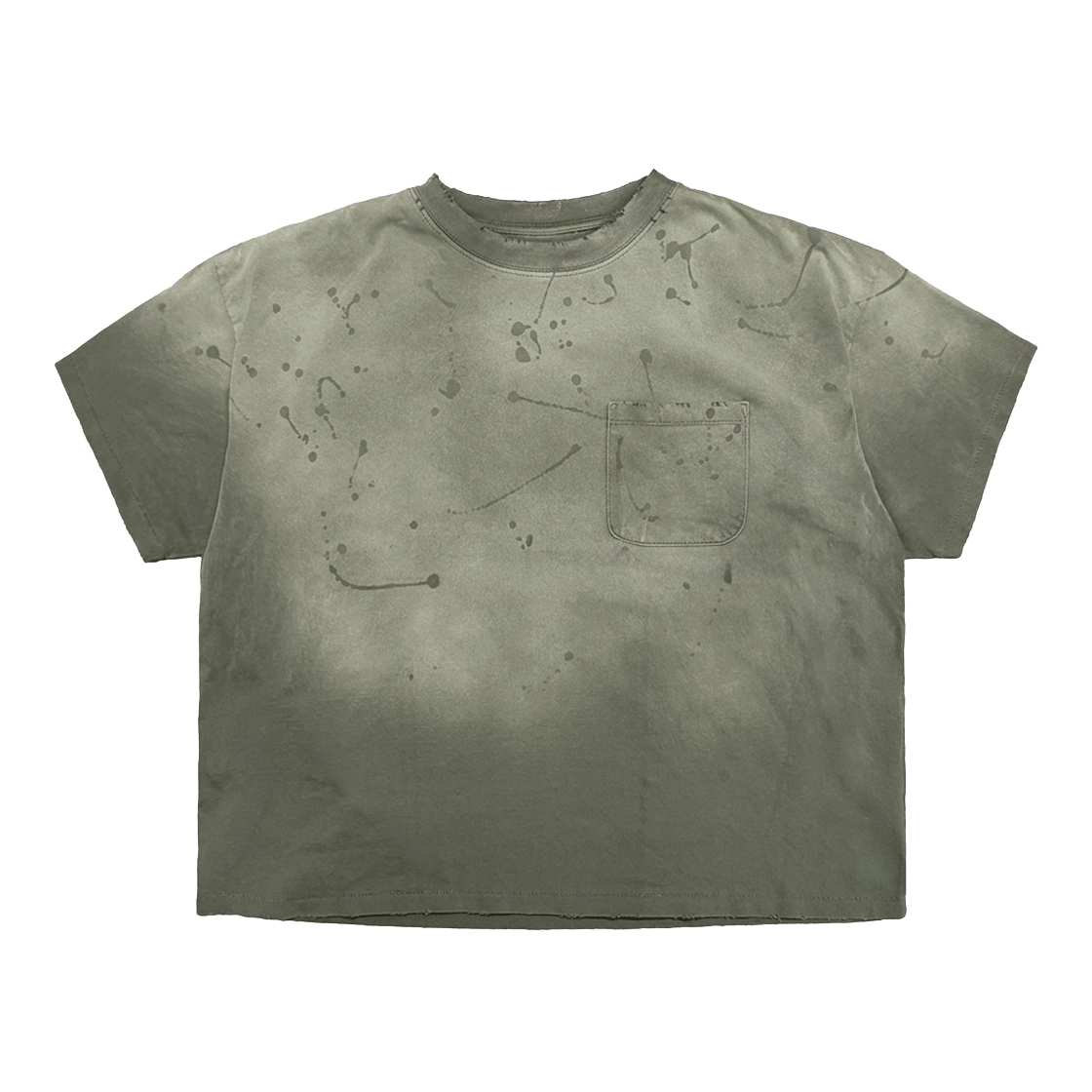 홈리스 페인트 스플레터 빈티지 포켓 티 카키(Hommless Paint Splatter VTG Pocket Tee Khaki)