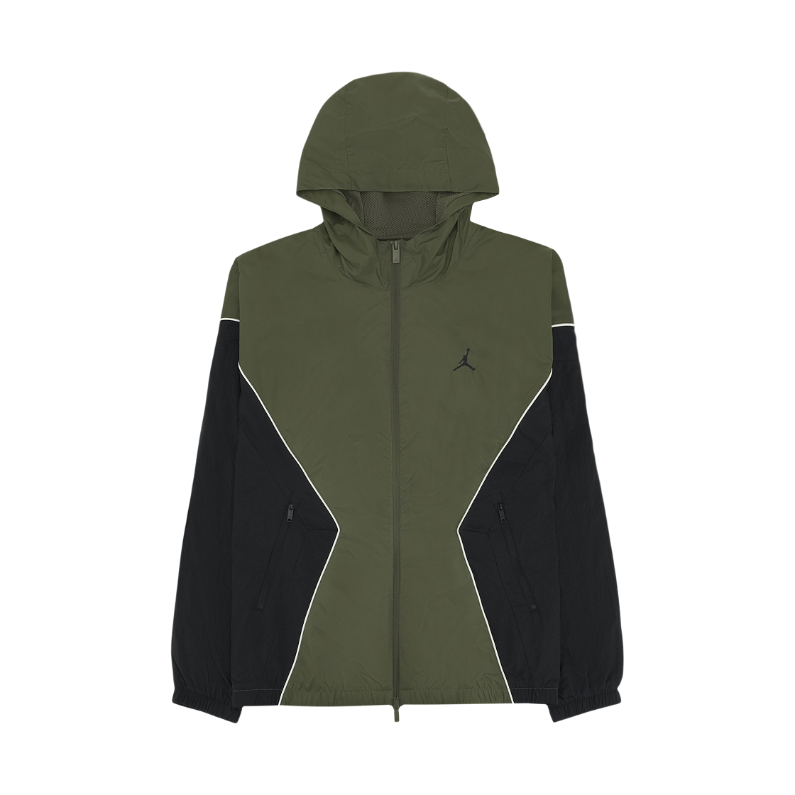 HF9333-222 Jordan Brooklyn Hooded Draft Jacket Medium Olive Black
