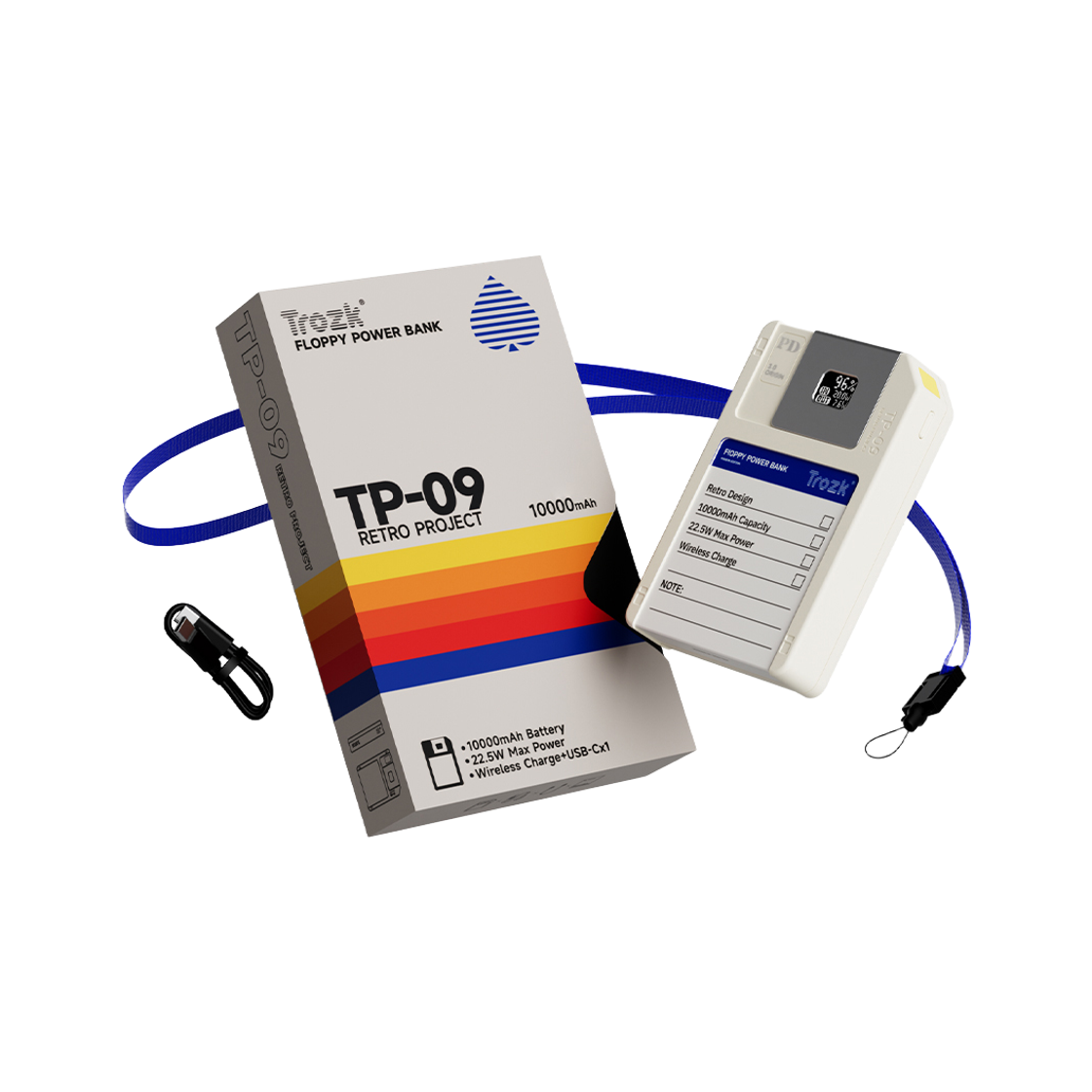 트로즈크 플로피 디스크 보조배터리 TR-PB22 고속충전 10000mAh(Trozk Floppy Disk Power Bank TR-PB22 Fast Charging 10000mAh) - 2