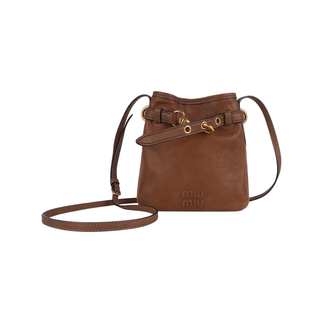 5NR461 AEFX F0316 [25% 쿠폰] [12% 쿠폰] Miu Miu Napa Leather Pouch Oak