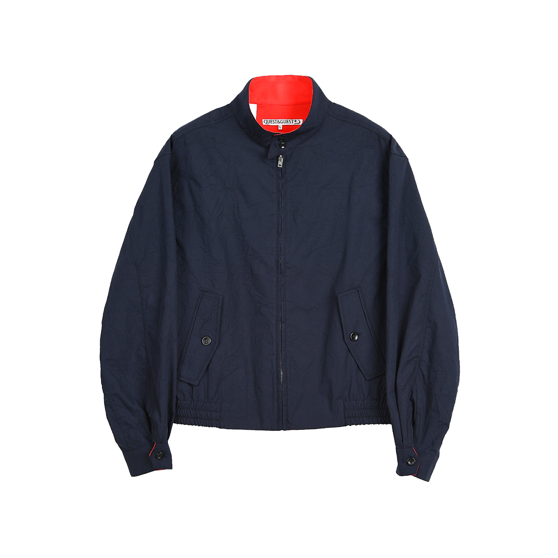퀘스트앤게스트 링클 해링턴 자켓 네이비(QUEST&GUEST Crinkled Harrington Jacket Navy)