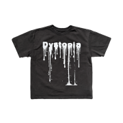 preoccupy Dystopia Crack Text T-shirt - Black