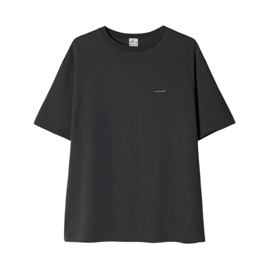 - Aviemuah Essential Organic Cotton Oversized T-Shirt Charcoal