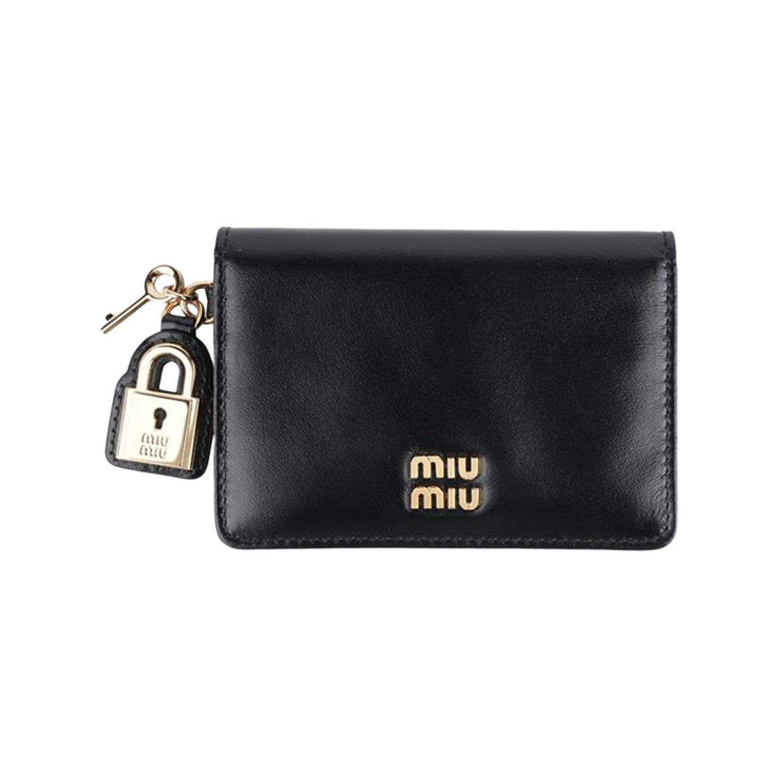 5MC103 2IGA F0002 [25% 쿠폰] Miu Miu Leather Card Holder Black