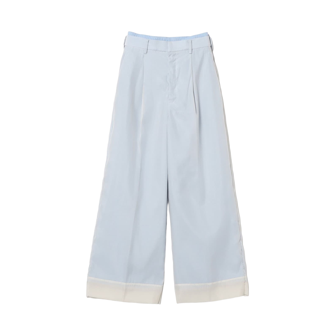 (W) 레이 빔즈 시어 레이어드 원 턱 팬츠 아이보리((W) Ray Beams Sheer Layered One-Tuck Pants Ivory)
