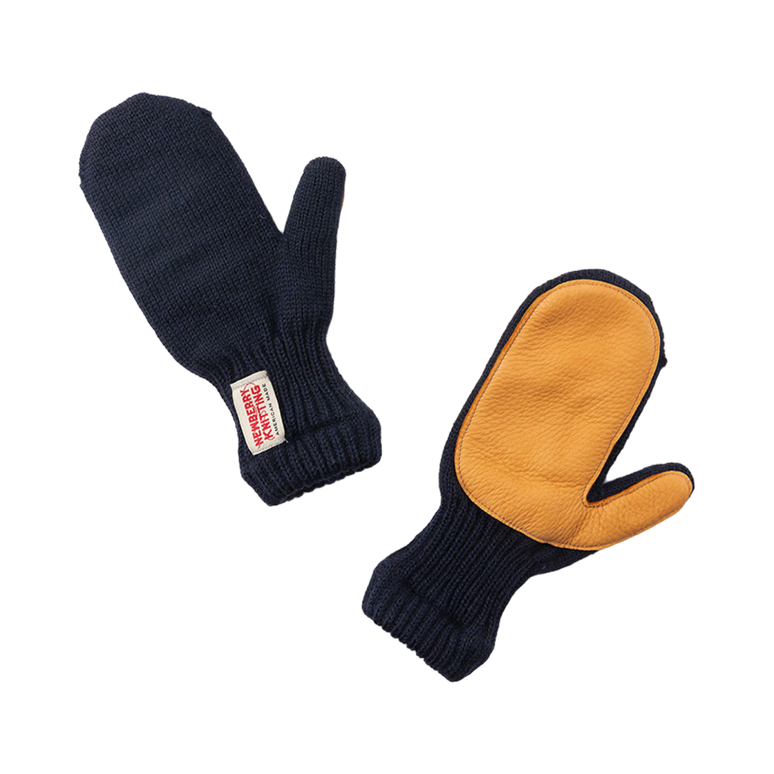 뉴베리니팅 사슴가죽 손모아 니트 장갑 네이비(Newberry Knitting Deerskin Hand Colored Knit Gloves Navy) - 2