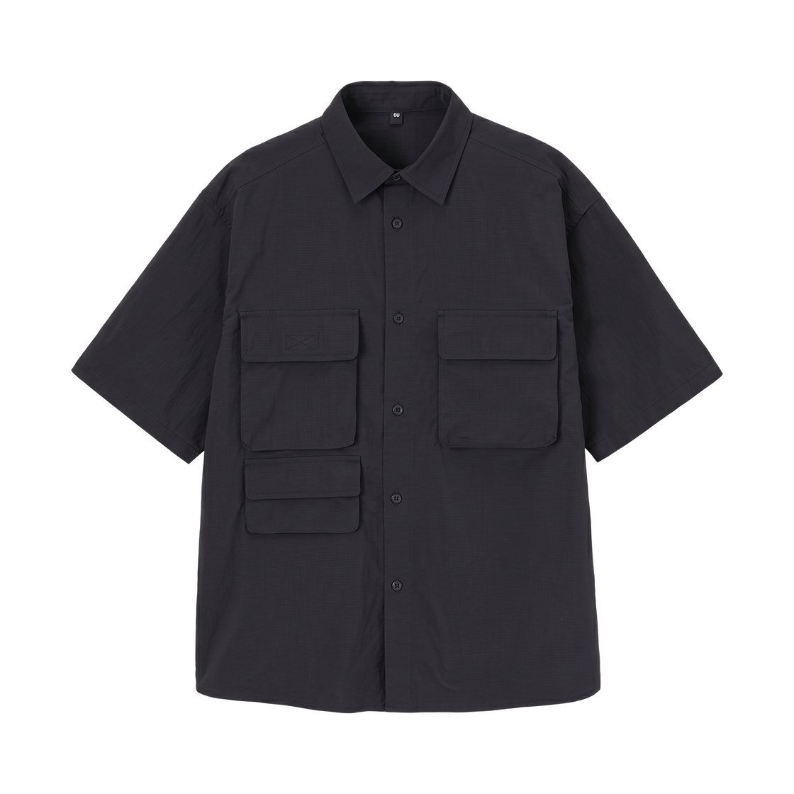 GU 나일론 포켓 하프 슬리브 셔츠 블랙(GU Nylon Pocket Half Sleeve Shirt Black)