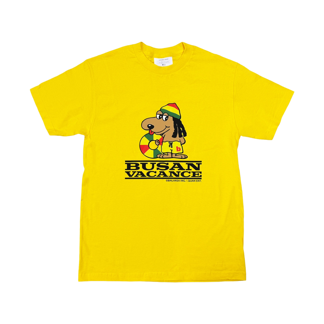 부산바캉스 x 발란사 레게 도그 티셔츠 옐로우(BUSAN VACANCE x Balansa Reggae Dog T-shirt Yellow)
