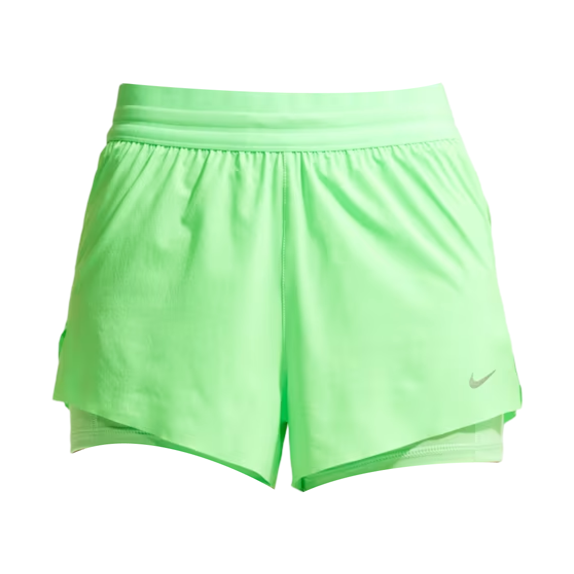 HJ5377-336 (W) Nike Swift Dri-Fit Mid Rise 2-In-1 Running Shorts Illusion Green Cucumber Calm - Asia