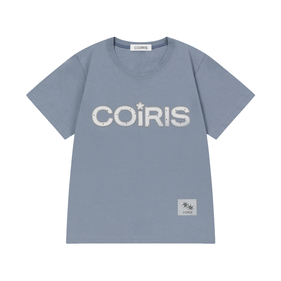 C-P00000KM Coiris Laveo Dot Applique Logo Cotton Half T Sora