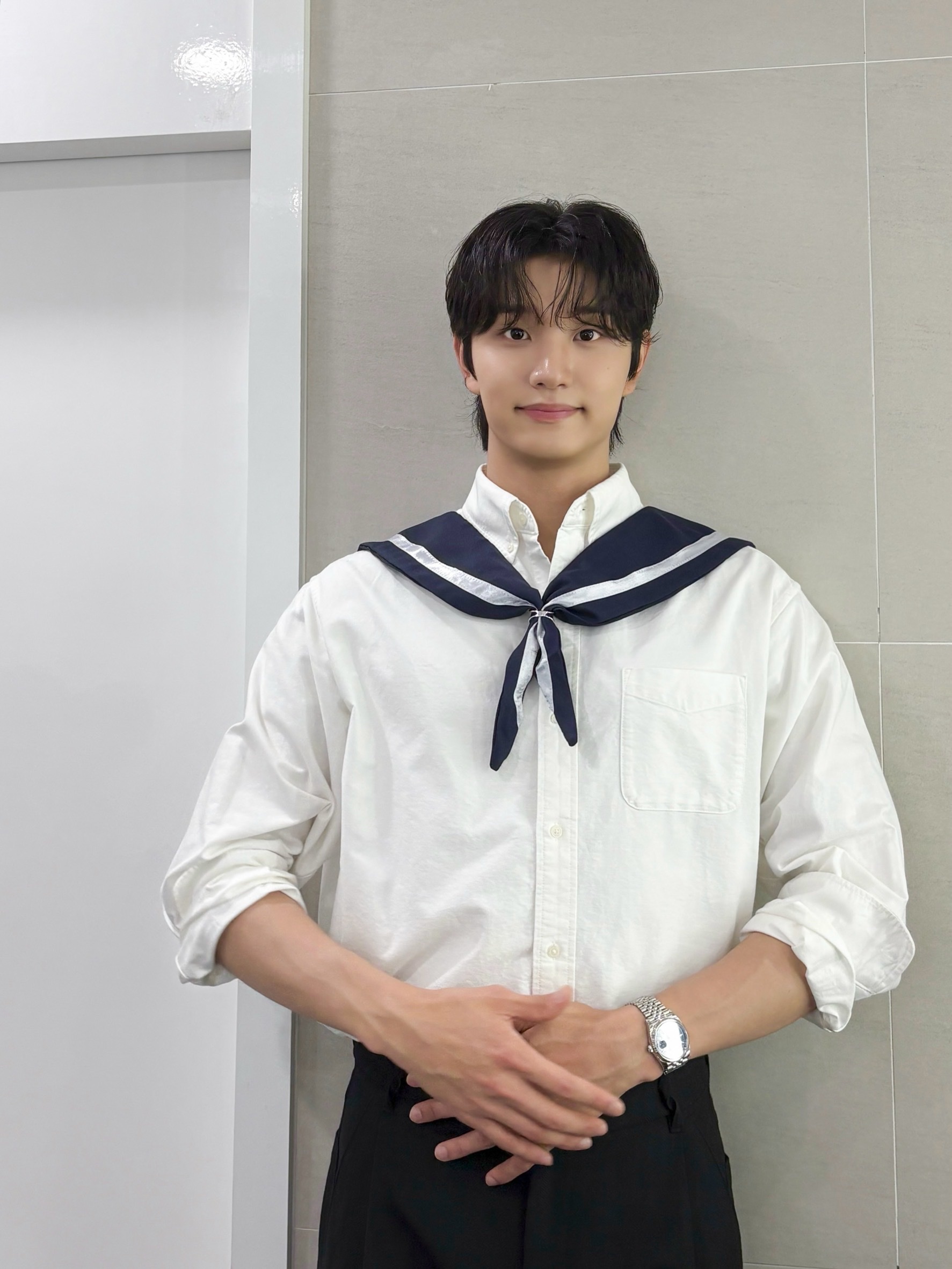 AKRYL Oxford Shirt White - 26FW 착용 스타일 - 2