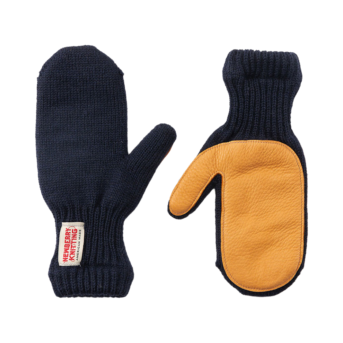 SR-LMM32PD-Nvy Newberry Knitting Deerskin Hand Colored Knit Gloves Navy
