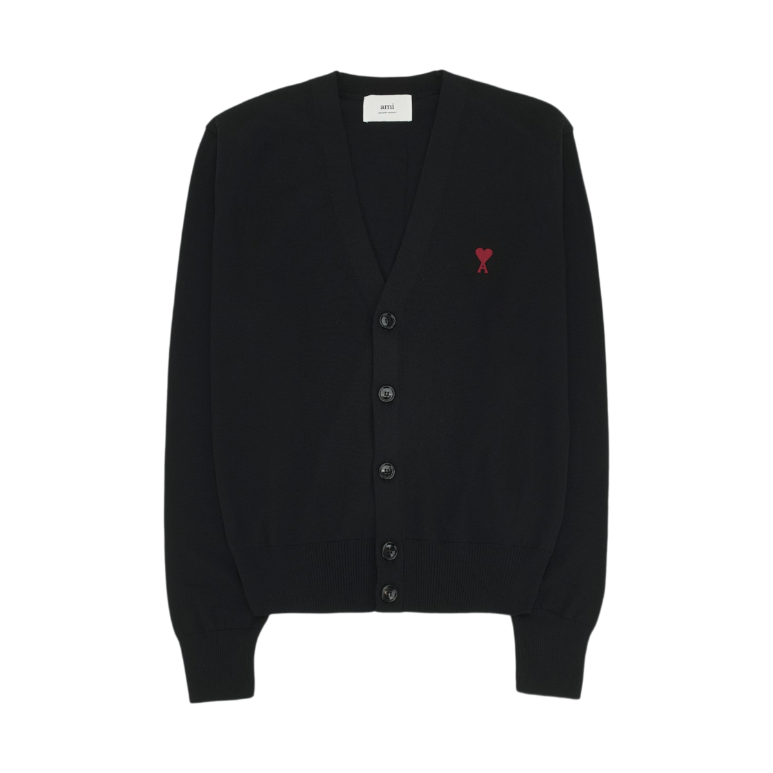 아미 스몰 하트 로고 울 가디건 블랙(AMI de Coeur Wool Cardigan Black)